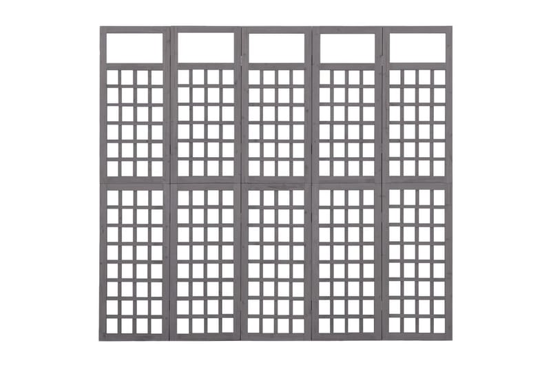 Romdeler/espalier 5 paneler heltre gran grå 201,5x180 cm - Grå - Drivhustilbehør - Espalier