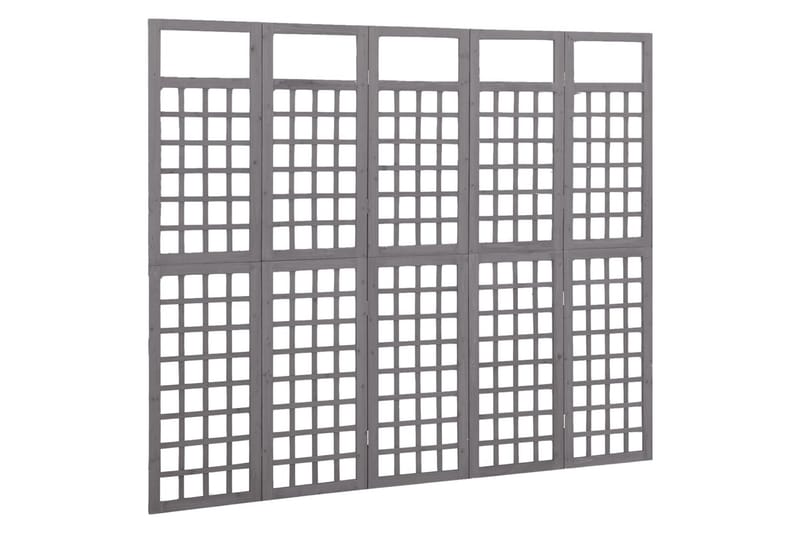 Romdeler/espalier 5 paneler heltre gran grå 201,5x180 cm - Grå - Drivhustilbehør - Espalier