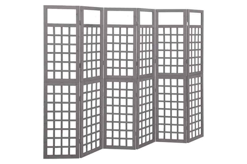 Romdeler/espalier 6 paneler heltre gran grå 242,5x180 cm - Grå - Espalier - Drivhustilbehør