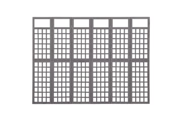 Romdeler/espalier 6 paneler heltre gran grå 242,5x180 cm - Grå - Hage - Dyrking & hagearbeid - Drivhus - Drivhustilbehør