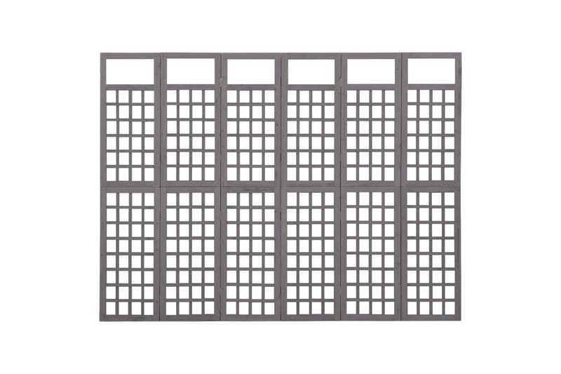 Romdeler/espalier 6 paneler heltre gran grå 242,5x180 cm - Grå - Hage - Dyrking & hagearbeid - Drivhus - Drivhustilbehør