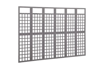 Romdeler/espalier 6 paneler heltre gran grå 242,5x180 cm - Grå - Hage - Dyrking & hagearbeid - Drivhus - Drivhustilbehør