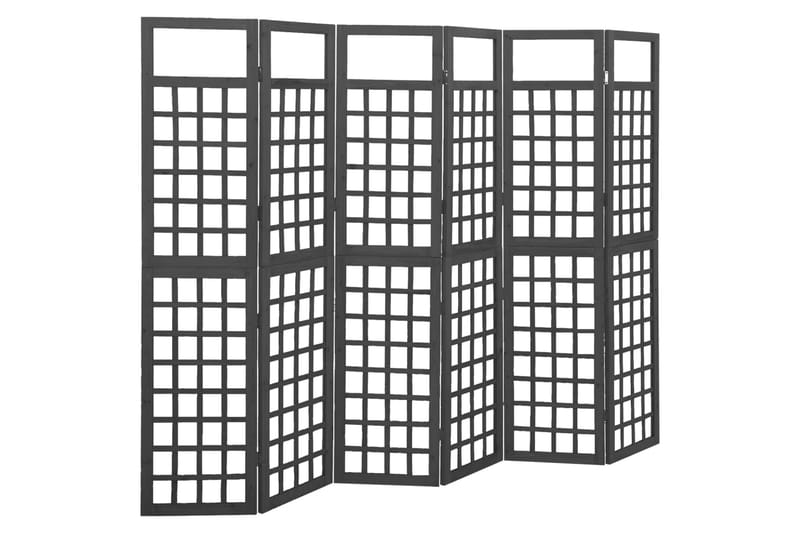 Romdeler/espalier 6 paneler heltre svart 242,5x180 cm - Svart - Espalier - Drivhustilbehør