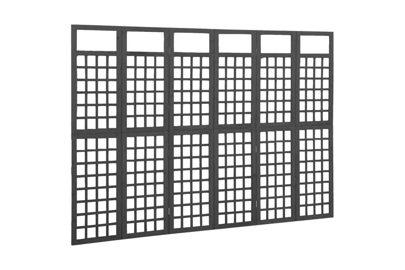 Romdeler/espalier 6 paneler heltre svart 242,5x180 cm - Svart - Drivhustilbehør - Espalier