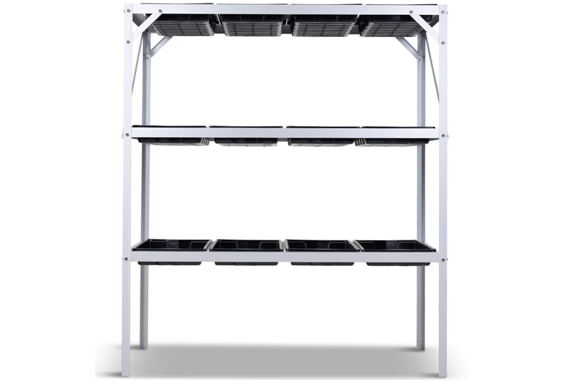 Drivhusbord med plantekasser 97x41x113 cm - Sølv - Hage - Dyrking & hagearbeid - Drivhus - Plantebord