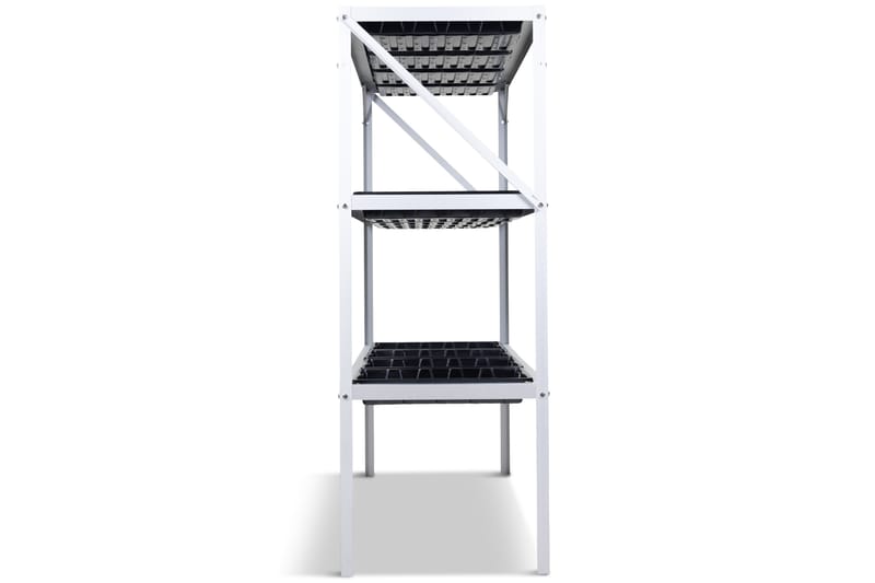 Drivhusbord med plantekasser 97x41x113 cm - Sølv - Hage - Dyrking & hagearbeid - Drivhus - Plantebord