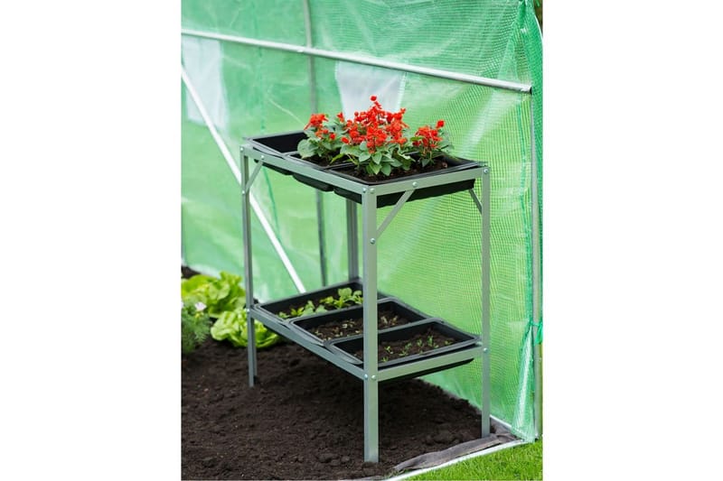 Nature Plantebord 77x40x77 cm galvanisert stål - Hage - Dyrking & hagearbeid - Drivhus - Plantebord