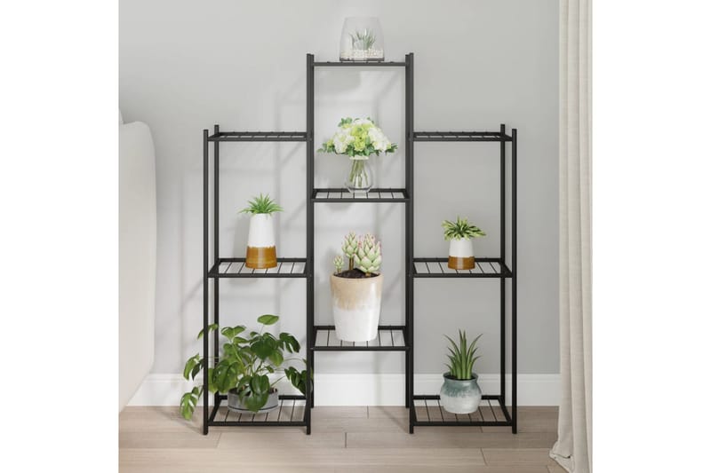 beBasic Blomsterstativ 83x25x100 cm svart jern - Svart - Hage - Dyrking & hagearbeid - Dyrking - Blomsterpotter - Blomsterhylle & blomsterstativ