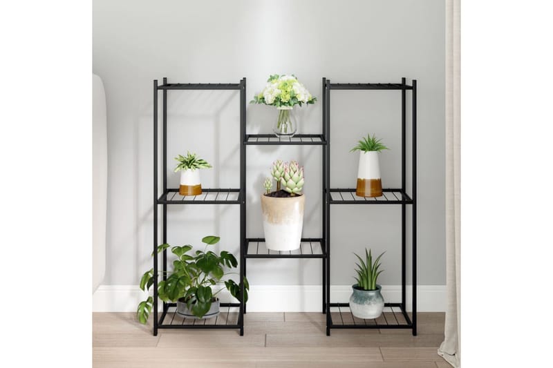beBasic Blomsterstativ 83x25x80 cm svart jern - Svart - Hage - Dyrking & hagearbeid - Dyrking - Blomsterpotter - Blomsterhylle & blomsterstativ
