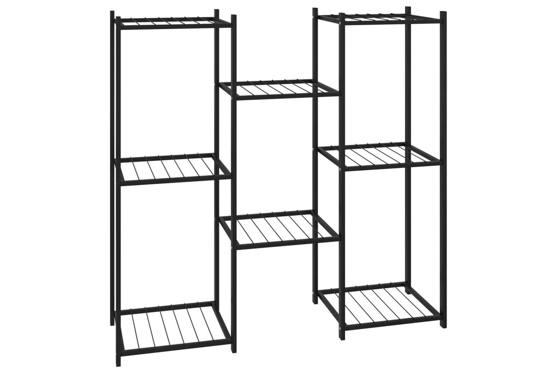 beBasic Blomsterstativ 83x25x80 cm svart jern - Svart - Hage - Dyrking & hagearbeid - Dyrking - Blomsterpotter - Blomsterhylle & blomsterstativ