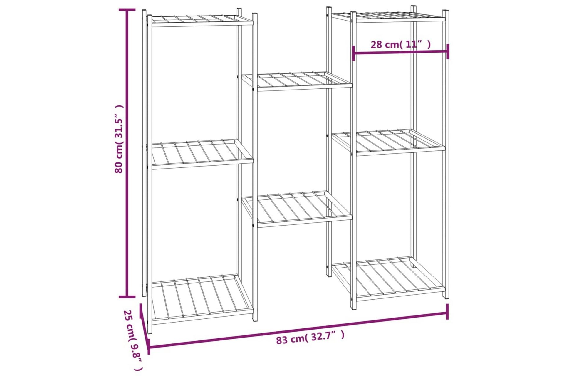 beBasic Blomsterstativ 83x25x80 cm svart jern - Svart - Hage - Dyrking & hagearbeid - Dyrking - Blomsterpotter - Blomsterhylle & blomsterstativ