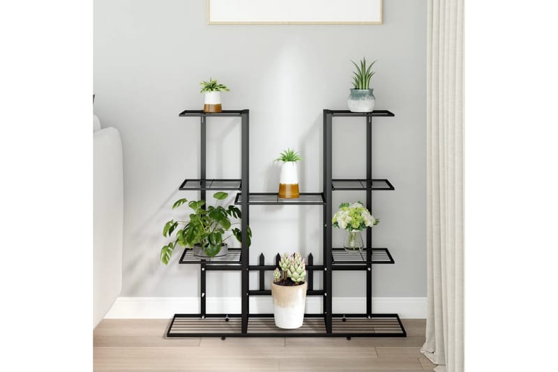 beBasic Blomsterstativ 94,5x25x89 cm svart jern - Svart - Hage - Dyrking & hagearbeid - Dyrking - Blomsterpotter - Blomsterhylle & blomsterstativ