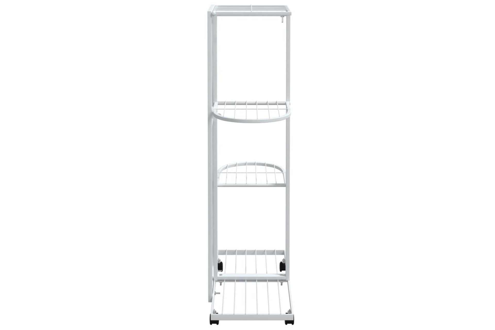 beBasic Blomsterstativ med hjul 4 etasjer 44x23x80 cm hvit jern - Hvit - Hage - Dyrking & hagearbeid - Dyrking - Blomsterpotter - Blomsterhylle & blomsterstativ