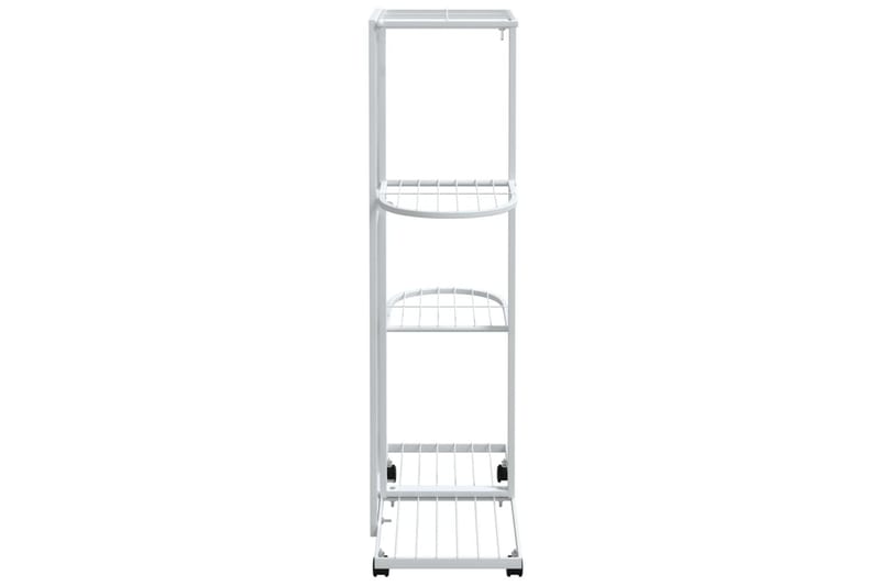 beBasic Blomsterstativ med hjul 4 etasjer 44x23x80 cm hvit jern - Hvit - Hage - Dyrking & hagearbeid - Dyrking - Blomsterpotter - Blomsterhylle & blomsterstativ