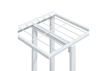 beBasic Blomsterstativ med hjul 4 etasjer 44x23x80 cm hvit jern - Hvit - Hage - Dyrking & hagearbeid - Dyrking - Blomsterpotter - Blomsterhylle & blomsterstativ