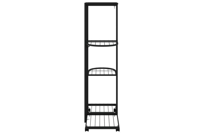 beBasic Blomsterstativ med hjul 4 etasjer 44x23x80 cm svart jern - Svart - Hage - Dyrking & hagearbeid - Dyrking - Blomsterpotter - Blomsterhylle & blomsterstativ