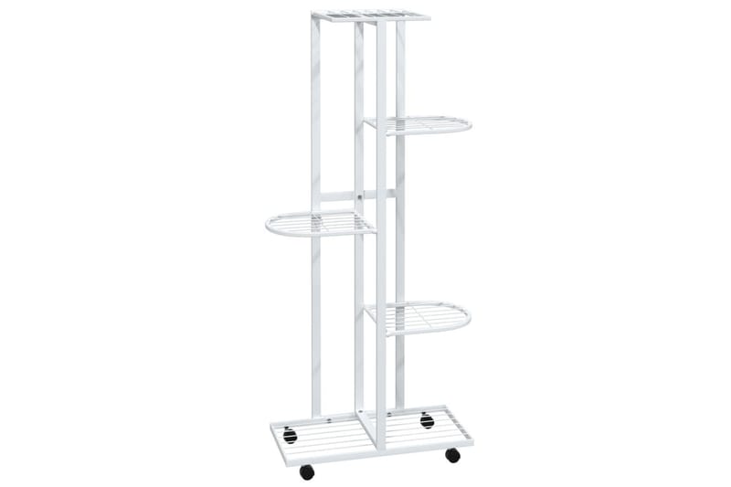 beBasic Blomsterstativ med hjul 5 etasjer 44x23x100 cm hvit jern - Hvit - Hage - Dyrking & hagearbeid - Dyrking - Blomsterpotter - Blomsterhylle & blomsterstativ