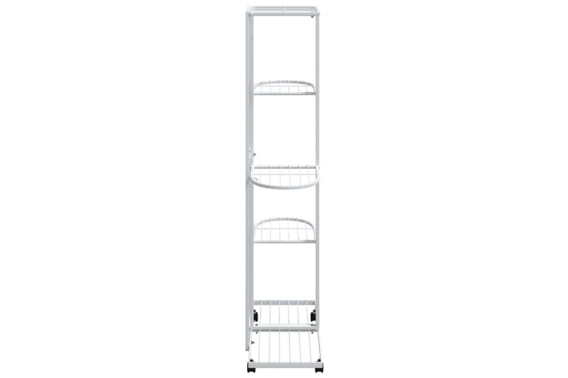 beBasic Blomsterstativ med hjul 5 etasjer 44x23x100 cm hvit jern - Hvit - Hage - Dyrking & hagearbeid - Dyrking - Blomsterpotter - Blomsterhylle & blomsterstativ