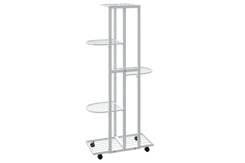 beBasic Blomsterstativ med hjul 5 etasjer 44x23x100 cm hvit jern - Hvit - Hage - Dyrking & hagearbeid - Dyrking - Blomsterpotter - Blomsterhylle & blomsterstativ