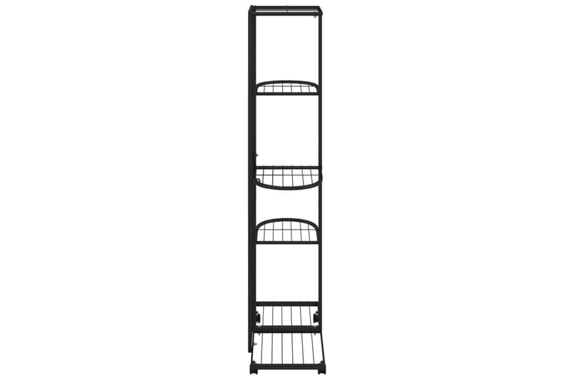 beBasic Blomsterstativ med hjul 5 etasjer 44x23x100 cm svart jern - Svart - Hage - Dyrking & hagearbeid - Dyrking - Blomsterpotter - Blomsterhylle & blomsterstativ