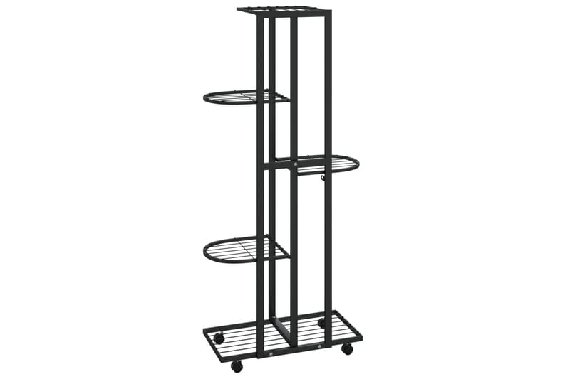 beBasic Blomsterstativ med hjul 5 etasjer 44x23x100 cm svart jern - Svart - Hage - Dyrking & hagearbeid - Dyrking - Blomsterpotter - Blomsterhylle & blomsterstativ