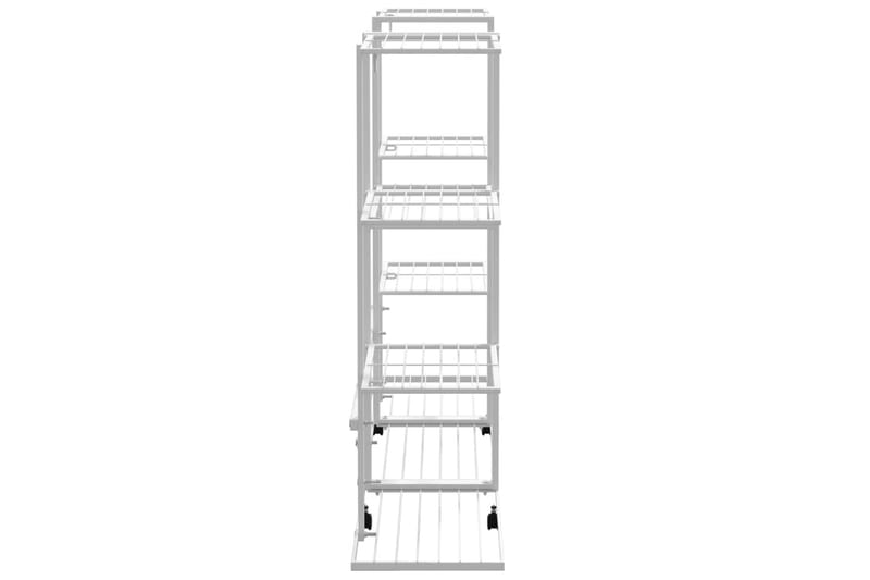 beBasic Blomsterstativ med hjul 94,5x24,5x91,5 cm hvit jern - Hvit - Hage - Dyrking & hagearbeid - Dyrking - Blomsterpotter - Blomsterhylle & blomsterstativ