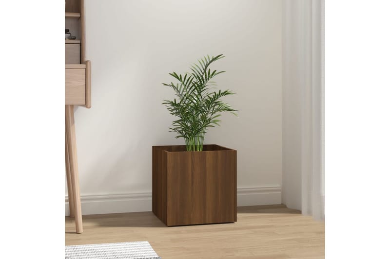 beBasic Plantekasse brun eik 40x40x40 cm konstruert tre - Brun - Hage - Dyrking & hagearbeid - Dyrking - Blomsterpotter - Blomsterkasser