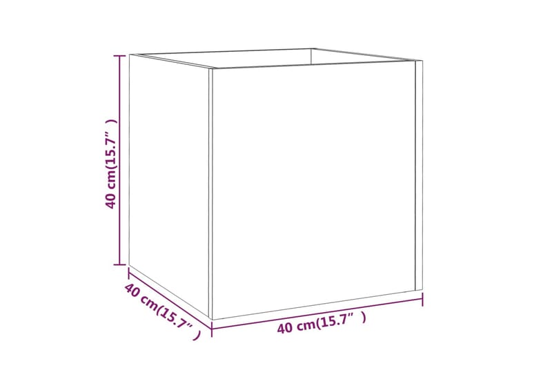 beBasic Plantekasse røkt eik 40x40x40 cm konstruert tre - Brun - Hage - Dyrking & hagearbeid - Dyrking - Blomsterpotter - Blomsterkasser