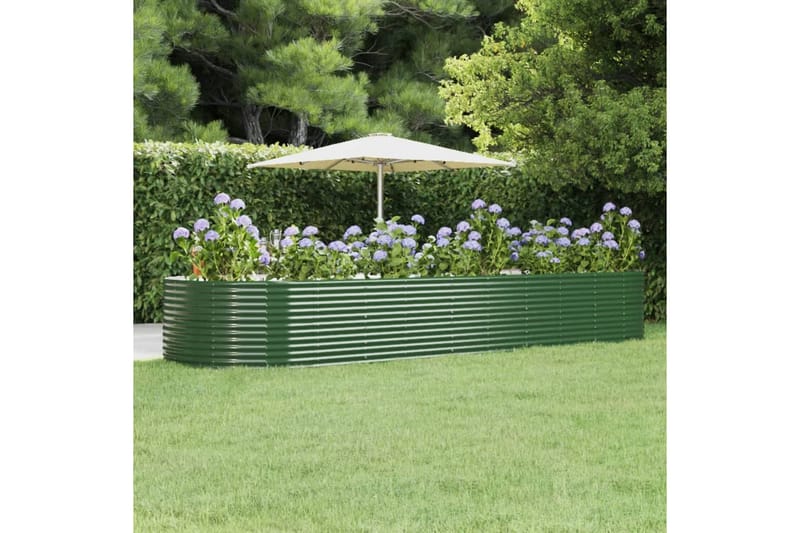 beBasic Plantekasse grønn 447x140x68 cm pulverlakkert stål - grÃ¸nn - Hagekrukker - Blomsterkasser