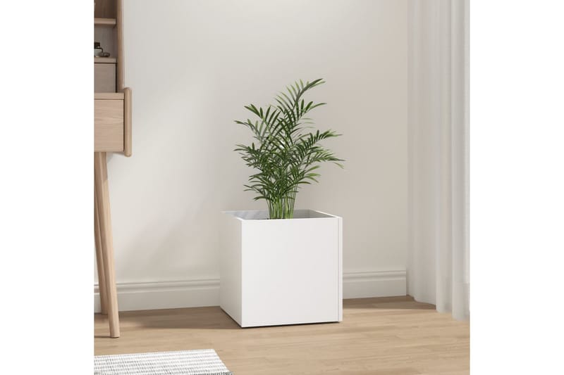 beBasic Plantekasse hvit 40x40x40 cm konstruert tre - Hvit - Hage - Dyrking & hagearbeid - Dyrking - Blomsterpotter - Blomsterkasser