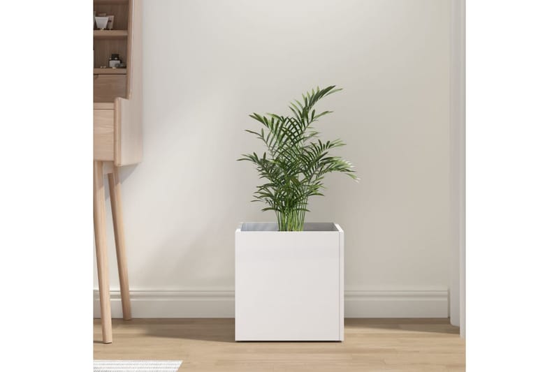 beBasic Plantekasse høyglans hvit 40x40x40 cm konstruert tre - Hvit - Hage - Dyrking & hagearbeid - Dyrking - Blomsterpotter - Blomsterkasser