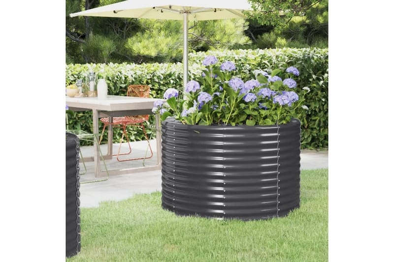 beBasic Plantekasse pulverlakkert stål 100x100x68 cm antrasitt - AntrasittgrÃ¥ - Hage - Dyrking & hagearbeid - Dyrking - Blomsterpotter - Blomsterkasser