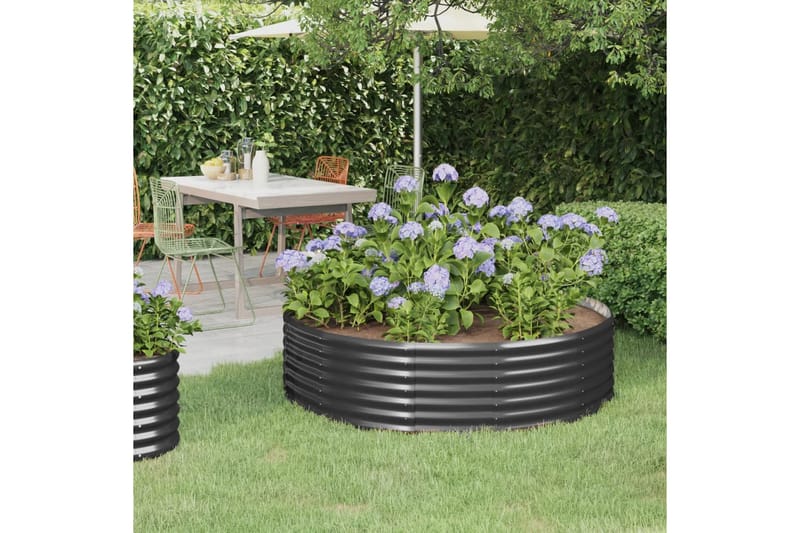 beBasic Plantekasse pulverlakkert stål 140x140x36 cm antrasitt - AntrasittgrÃ¥ - Hage - Dyrking & hagearbeid - Dyrking - Blomsterpotter - Blomsterkasser