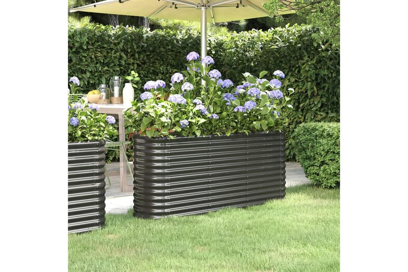 beBasic Plantekasse pulverlakkert stål 152x40x68 cm antrasitt - AntrasittgrÃ¥ - Hage - Dyrking & hagearbeid - Dyrking - Blomsterpotter - Blomsterkasser