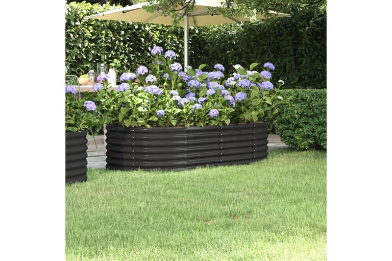 beBasic Plantekasse pulverlakkert stål 152x80x36 cm antrasitt - AntrasittgrÃ¥ - Hage - Dyrking & hagearbeid - Dyrking - Blomsterpotter - Blomsterkasser