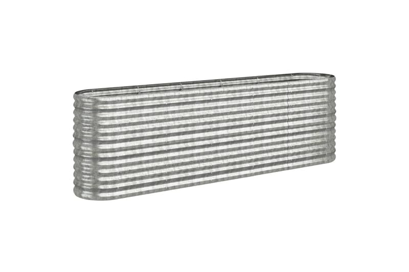 beBasic Plantekasse pulverlakkert stål 224x40x68 cm sølv - Silver - Hage - Dyrking & hagearbeid - Dyrking - Blomsterpotter - Blomsterkasser