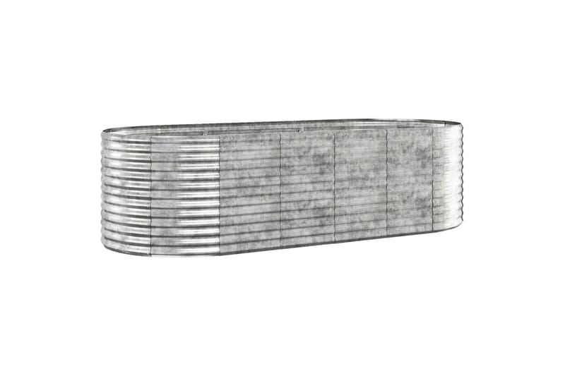 beBasic Plantekasse pulverlakkert stål 249x100x68 cm sølv - Silver - Blomsterkasser - Hagekrukker