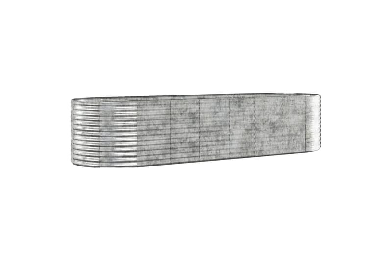 beBasic Plantekasse pulverlakkert stål 322x100x68 cm sølv - Silver - Blomsterkasser - Hagekrukker