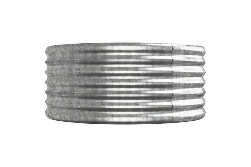beBasic Plantekasse pulverlakkert stål 368x80x36 cm sølv - Silver - Blomsterkasser - Hagekrukker