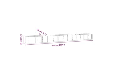 beBasic Plantekasse pulverlakkert stål 512x80x36 cm grå - GrÃ¥ - Hage - Dyrking & hagearbeid - Dyrking - Blomsterpotter - Blomsterkasser