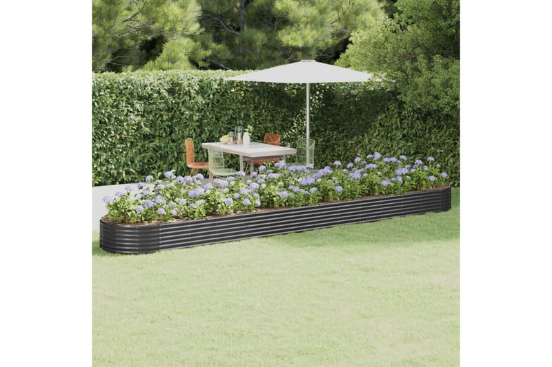 beBasic Plantekasse pulverlakkert stål 544x100x36 cm antrasitt - AntrasittgrÃ¥ - Hage - Dyrking & hagearbeid - Dyrking - Blomsterpotter - Blomsterkasser