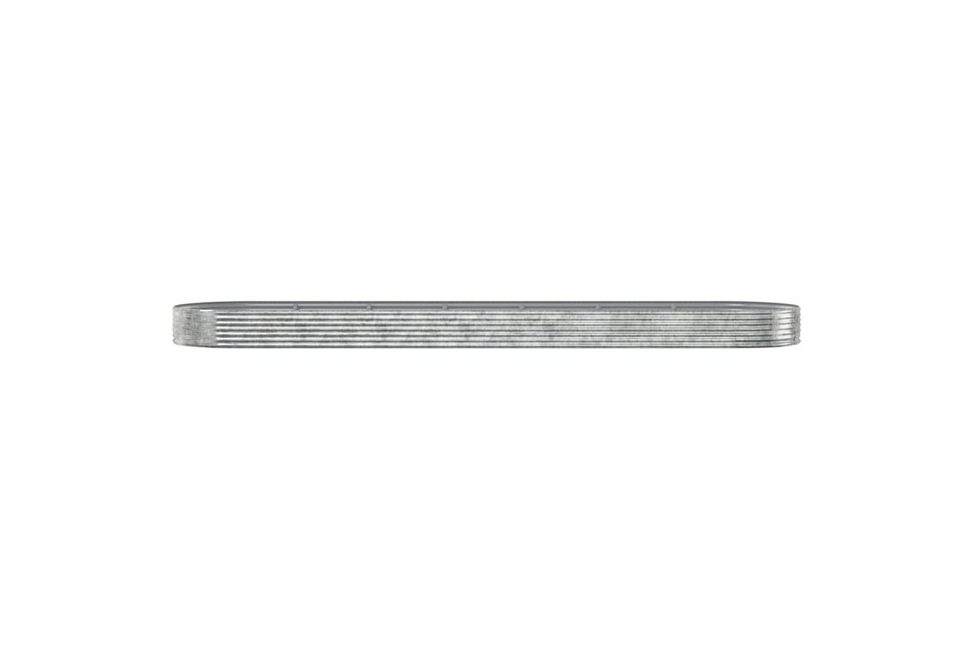 beBasic Plantekasse pulverlakkert stål 600x140x36 cm sølv - Silver - Hage - Dyrking & hagearbeid - Dyrking - Blomsterpotter - Blomsterkasser