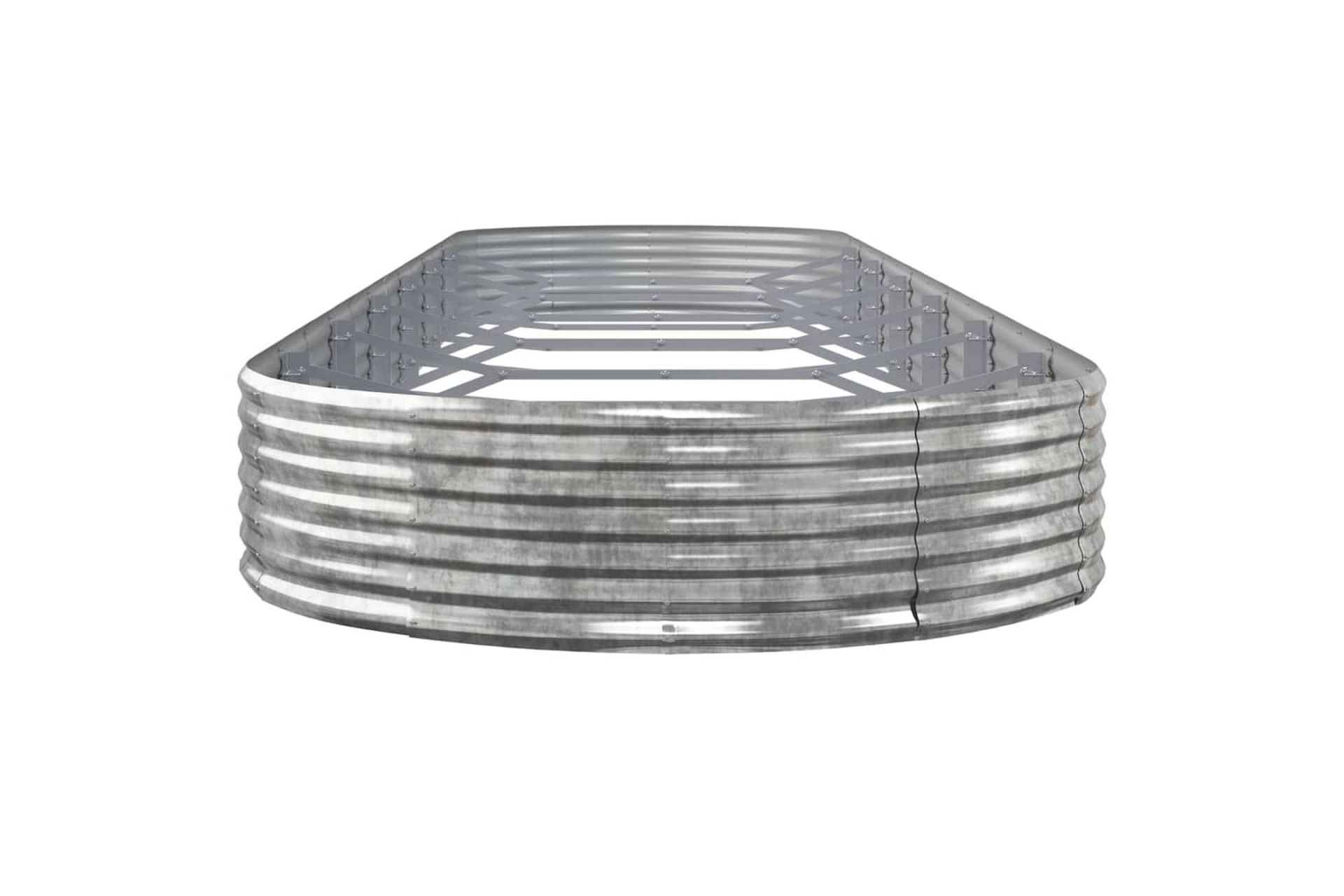 beBasic Plantekasse pulverlakkert stål 600x140x36 cm sølv - Silver - Hage - Dyrking & hagearbeid - Dyrking - Blomsterpotter - Blomsterkasser