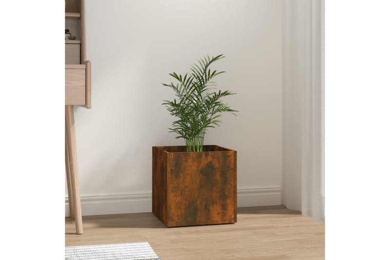 beBasic Plantekasse røkt eik 40x40x40 cm konstruert tre - Brun - Hage - Dyrking & hagearbeid - Dyrking - Blomsterpotter - Blomsterkasser