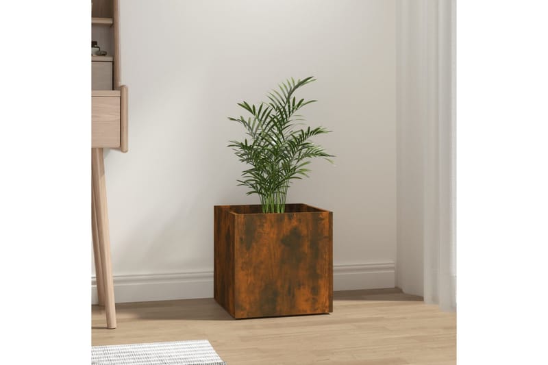 beBasic Plantekasse røkt eik 40x40x40 cm konstruert tre - Brun - Blomsterkasser - Hagekrukker