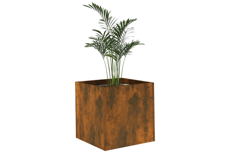 beBasic Plantekasse røkt eik 40x40x40 cm konstruert tre - Brun - Blomsterkasser - Hagekrukker