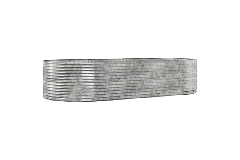 beBasic Plantekasse sølv 291x140x68 cm pulverlakkert stål - Silver - Blomsterkasser - Hagekrukker