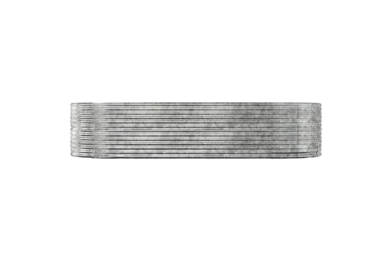 beBasic Plantekasse sølv 291x140x68 cm pulverlakkert stål - Silver - Blomsterkasser - Hagekrukker