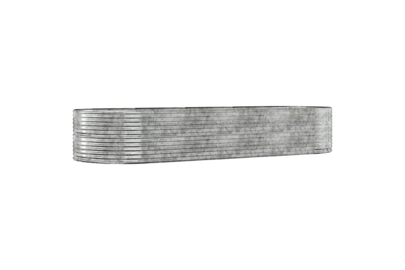 beBasic Plantekasse sølv 367x140x68 cm pulverlakkert stål - Silver - Blomsterkasser - Hagekrukker