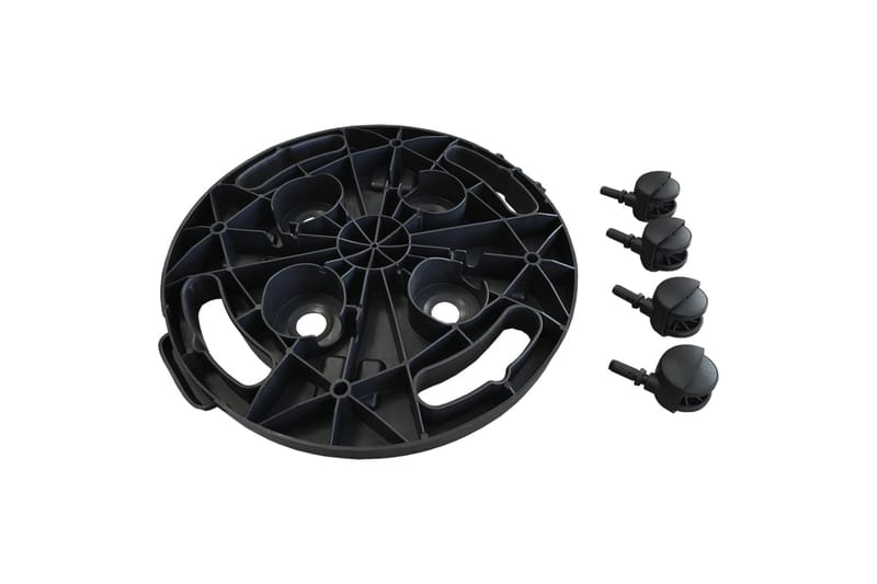 beBasic Plantetralle med hjul 5 stk diameter 30 cm svart 170 kg - Svart - Blomsterhylle & blomsterstativ